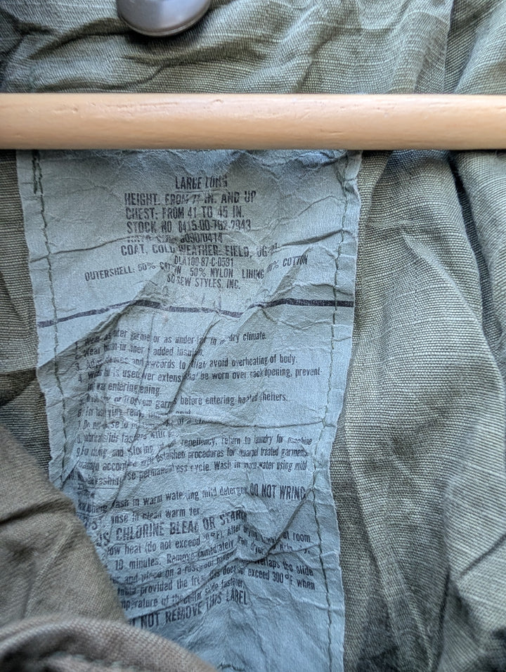Genuine US Army M65 Field Jacket – Olive Green (Grade A - Large Long)