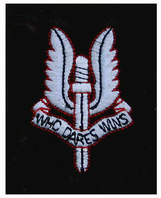 SAS "Who Dares Wins" Embroidered Sew-On Badge – Special Air Service Wings
