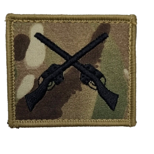 British Army Skill at Arms (Marksman) Patch – Black on Multicam® (Sew-On)