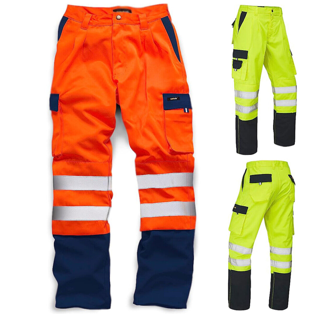 Mens Hi Vis Polycotton Safety Work Trousers - HV039-0
