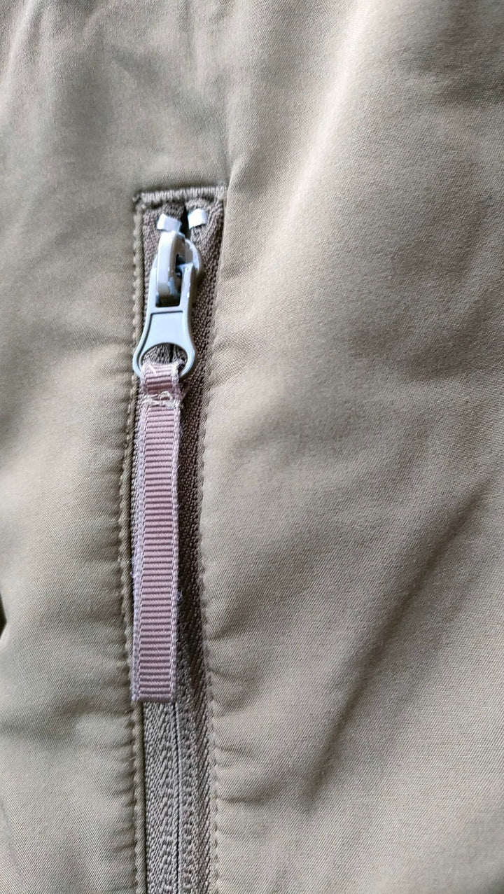 close up of pocket zip