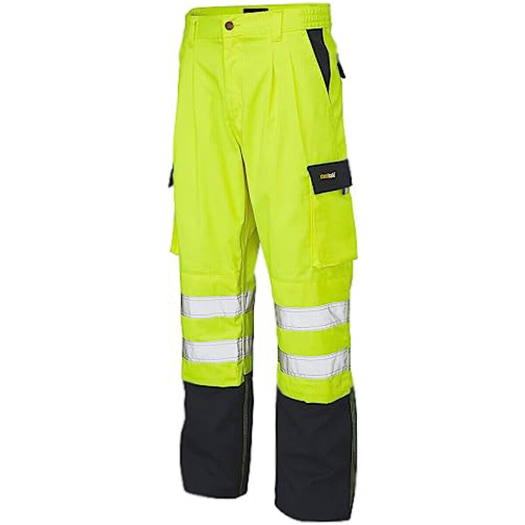 Mens Hi Vis Polycotton Safety Work Trousers - HV039-1