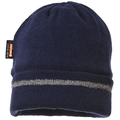 Adults Portwest Reflective Trim Knit Hat-2