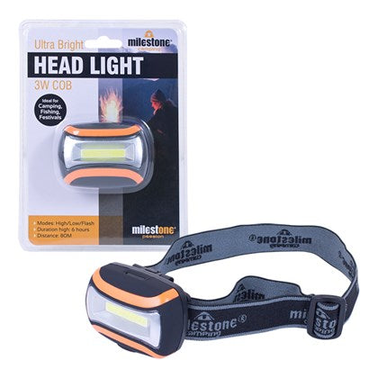 3W COB Headlight Head Torch