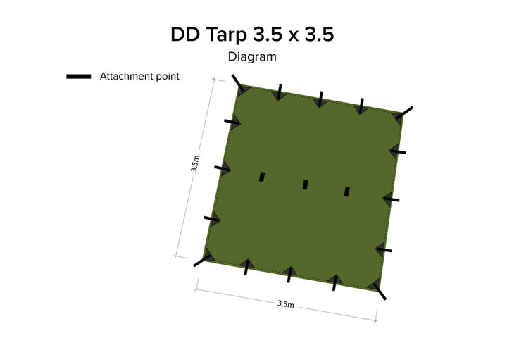 DD Hammocks 3.5 x 3.5 Tarp - Olive Green