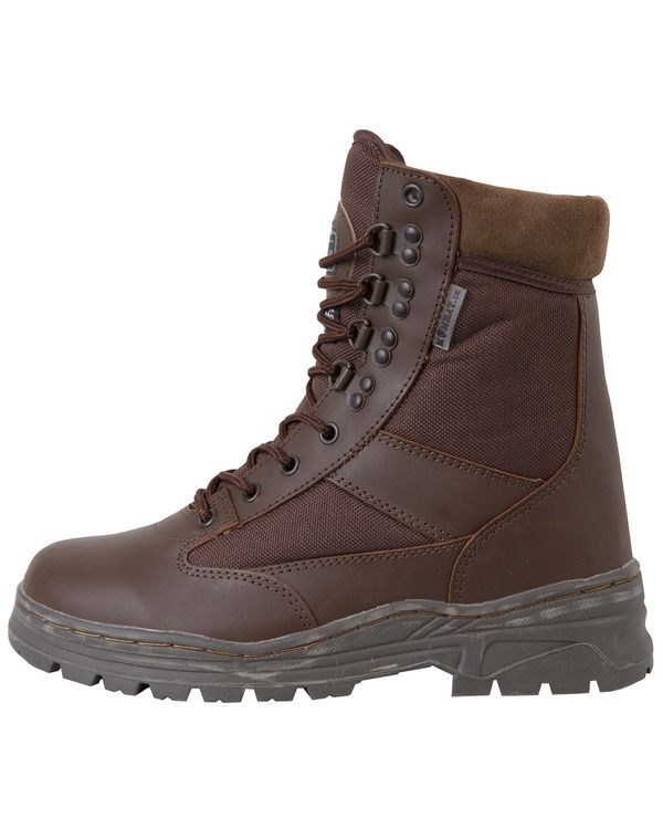 Cordura Half Leather Patrol Boots - Brown
