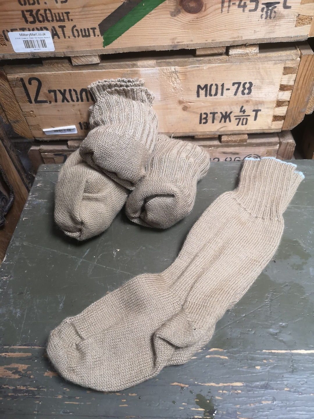 beige wool socks
