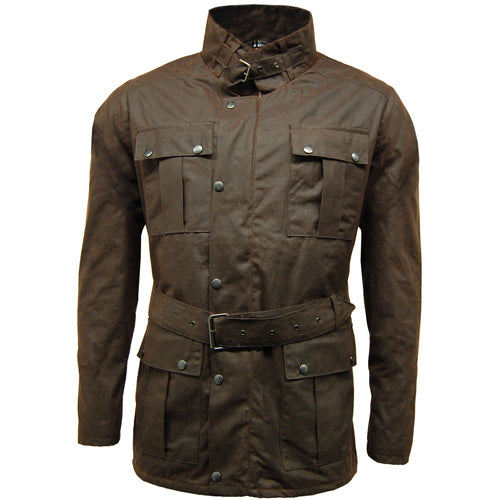 Game Continental Belted Motorcyle Wax Jacket-6
