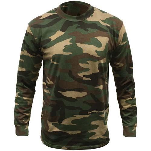 Game Woodland Camouflage Long Sleeve T Shirt-0