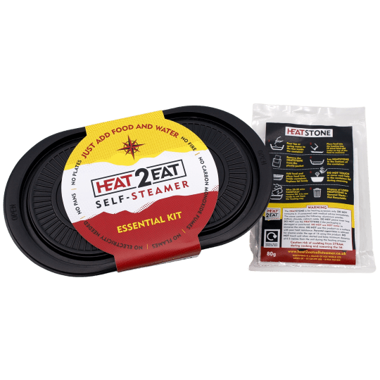 Flameless Small Heat2Eat Self-Steamer (divider) with 2 HeatStones