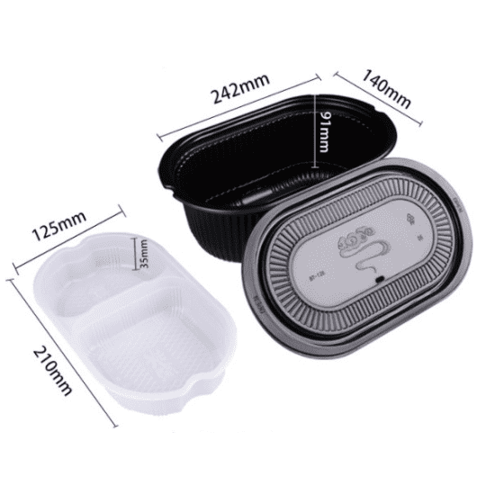 Flameless Small Heat2Eat Self-Steamer (divider) with 2 HeatStones