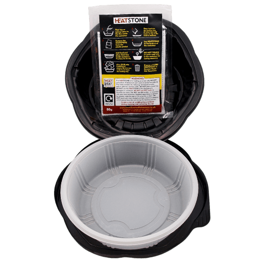 Flameless Ration Heat2Eat Self-Steamer - Black (Small pot) with 2 HeatStones