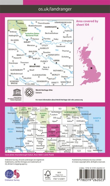 Leeds & Bradford OS Landranger 104