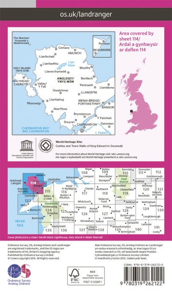 Anglesey/Ynys Mon OS Landranger 114