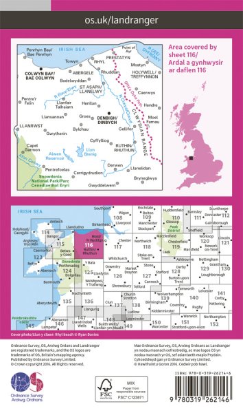 Denbigh & Colwyn Bay OS Landranger 116