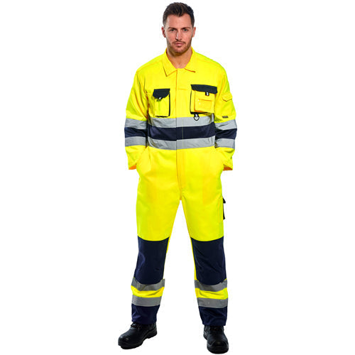 Portwest TX55 Nantes Hi Vis Overalls with Kneepad Pockets-3