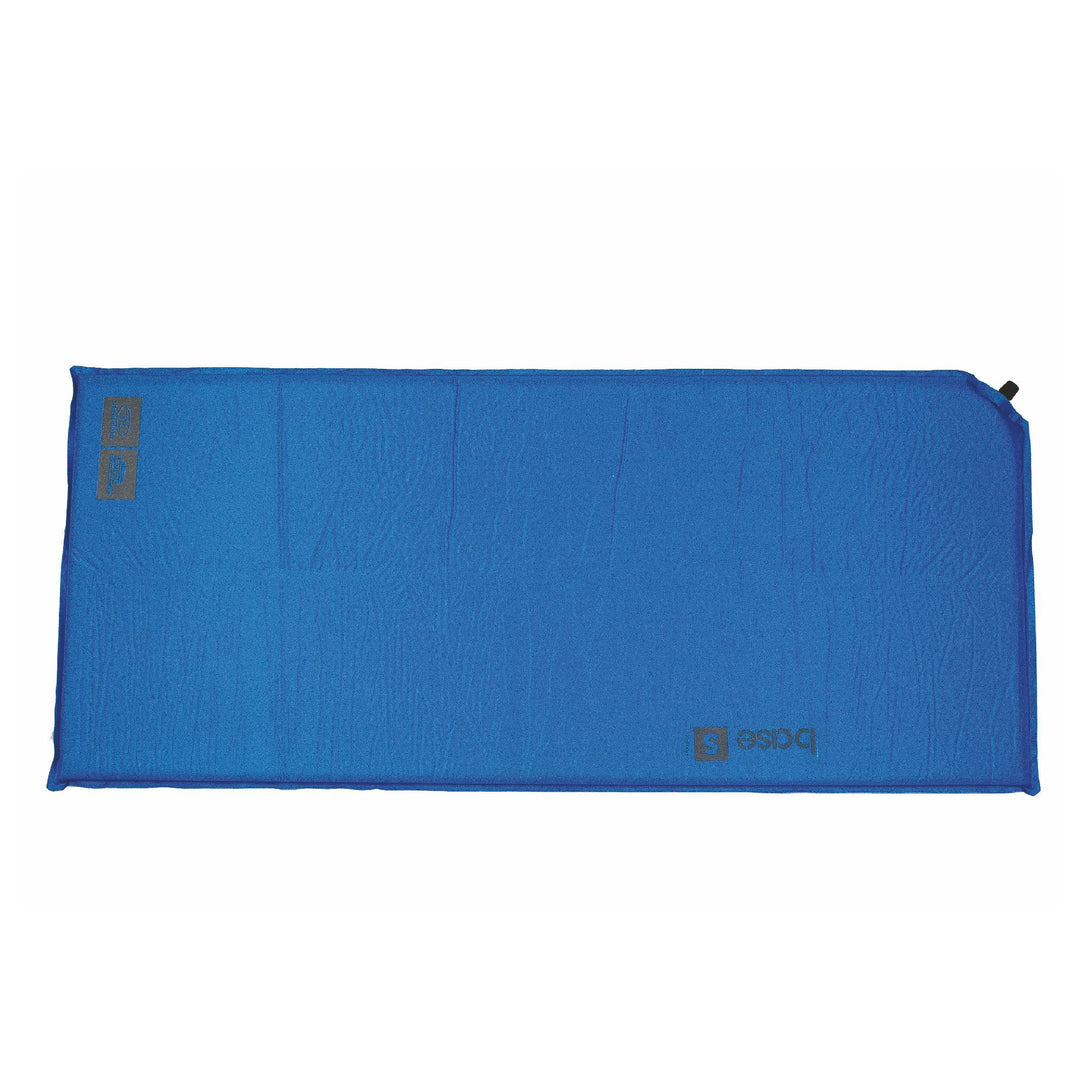 aerial shot of inflated blue mat